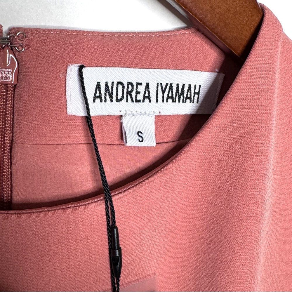 Andrea Iyamah Safia Dress Pink Peach Rose Pleat Ruffle Mini Easter SZ Small - Picture 14 of 16